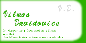 vilmos davidovics business card